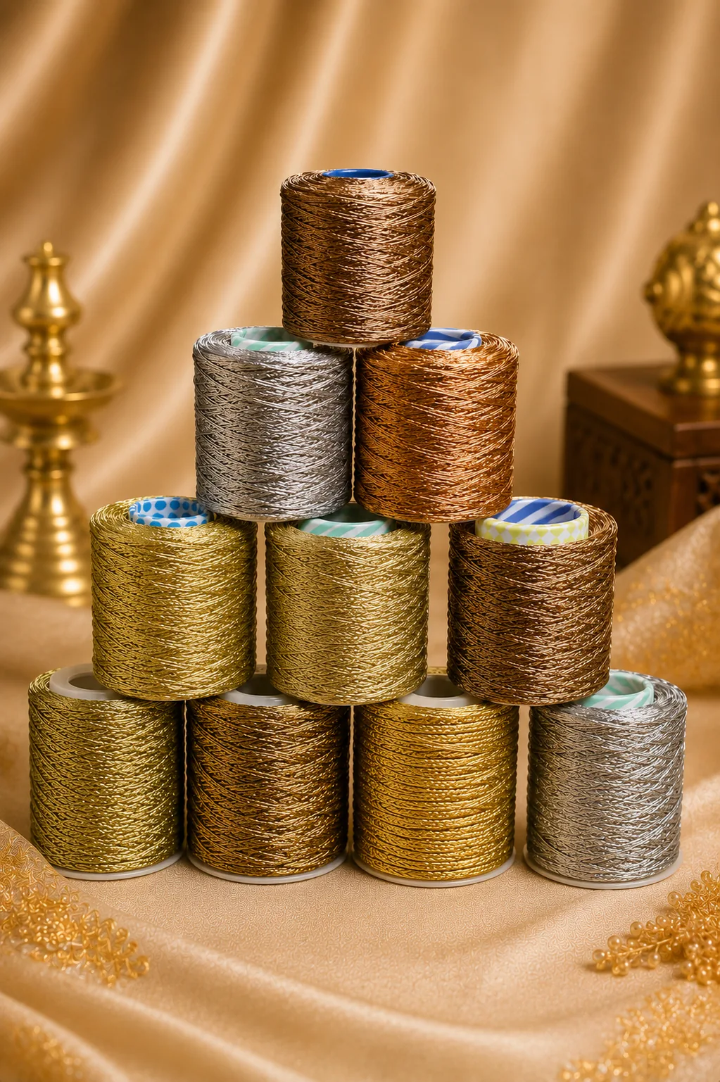 12 Tar Dori multi-strand decorative yarn for saree and lehenga border work