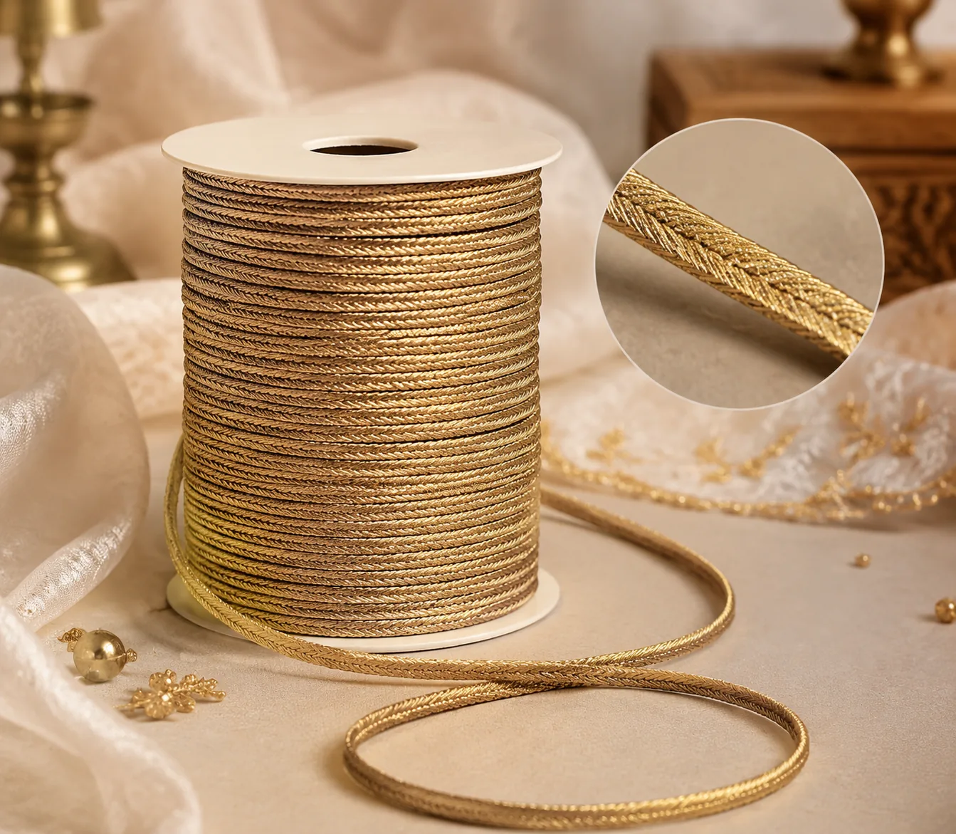 Chapt Dori yarn for traditional and contemporary textile garment applications